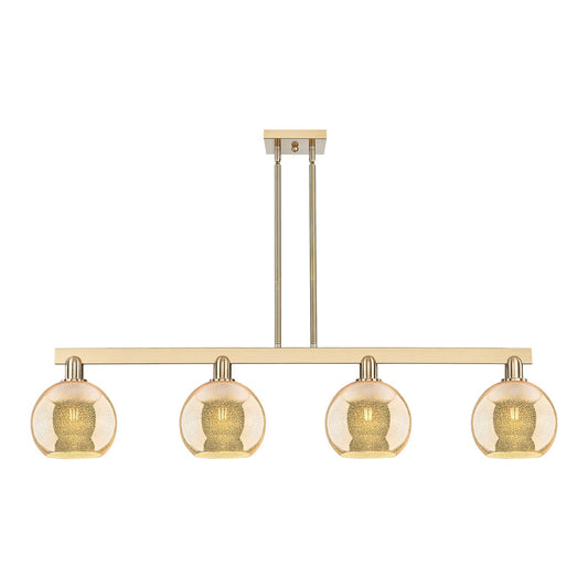 Innovations Athens 51in 4-Light Island Light | Industrial Champagne Bronze Steel and Mercury Glass | Kitchen Island & Dining Room | Model 716-4I-CB-G128-8