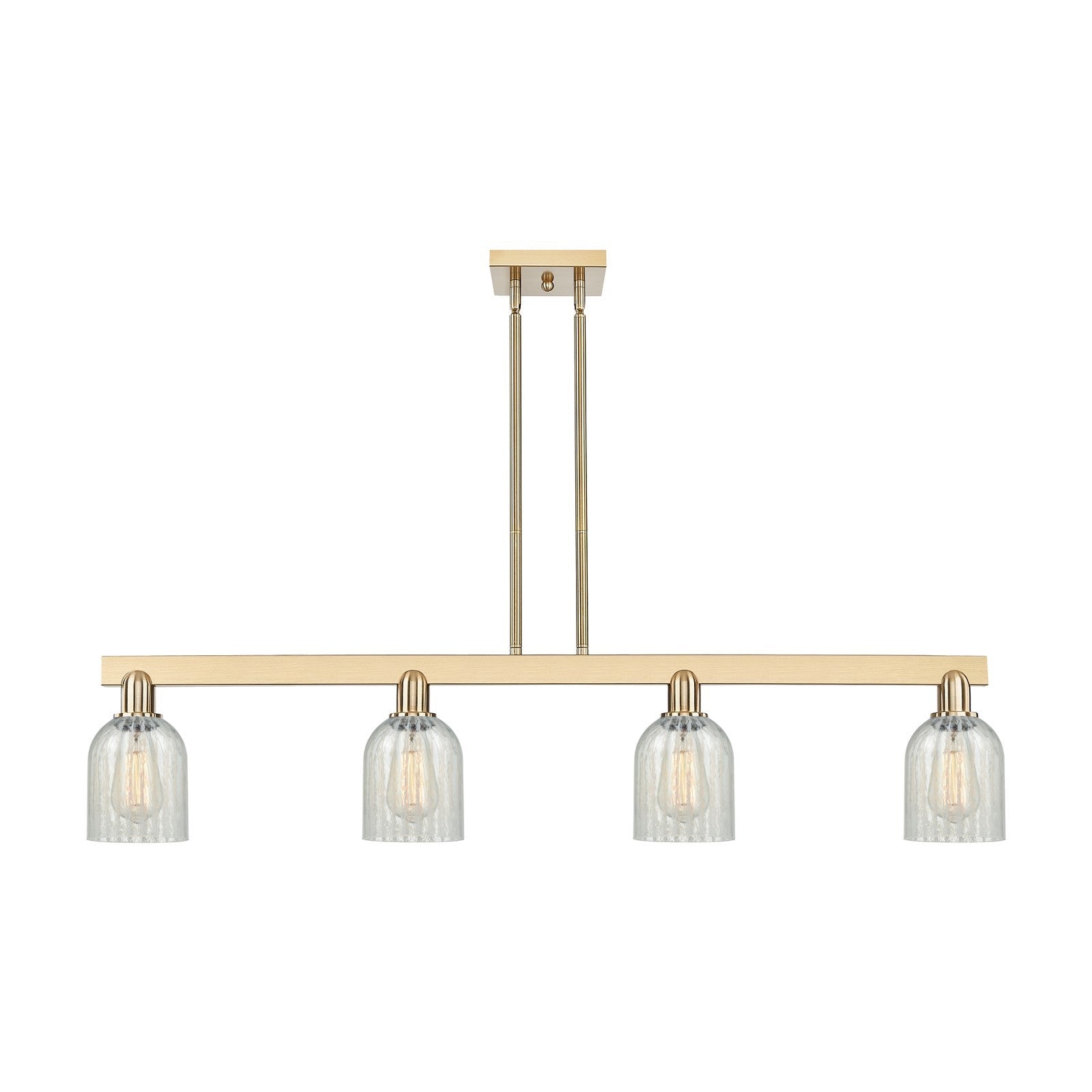 Innovations Caledonia 48in 4-Light Island Light | Industrial Champagne Bronze Steel and Mouchette Glass | Kitchen Island & Dining | Model 716-4I-CB-G2511