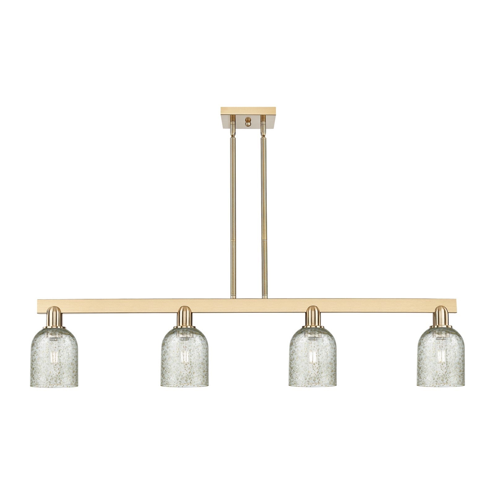 Innovations Caledonia 48in 4-Light Island Light | Industrial Champagne Bronze Steel and Mica Glass | Kitchen Island & Dining Room | Model 716-4I-CB-G259