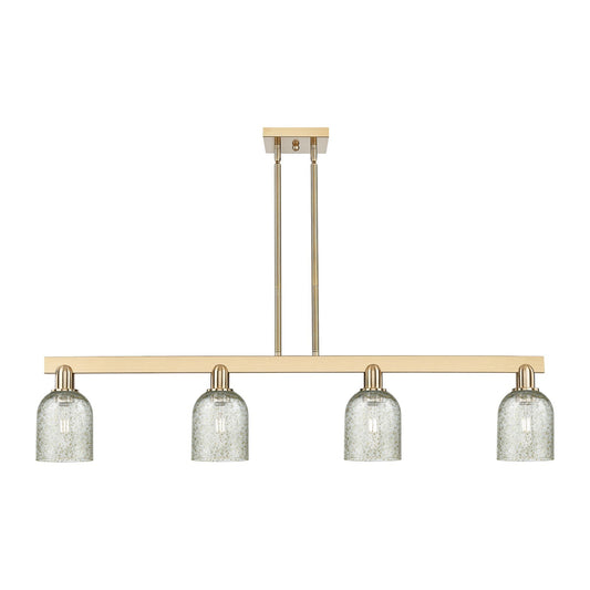 Innovations Caledonia 48in 4-Light Island Light | Industrial Champagne Bronze Steel and Mica Glass | Kitchen Island & Dining Room | Model 716-4I-CB-G259
