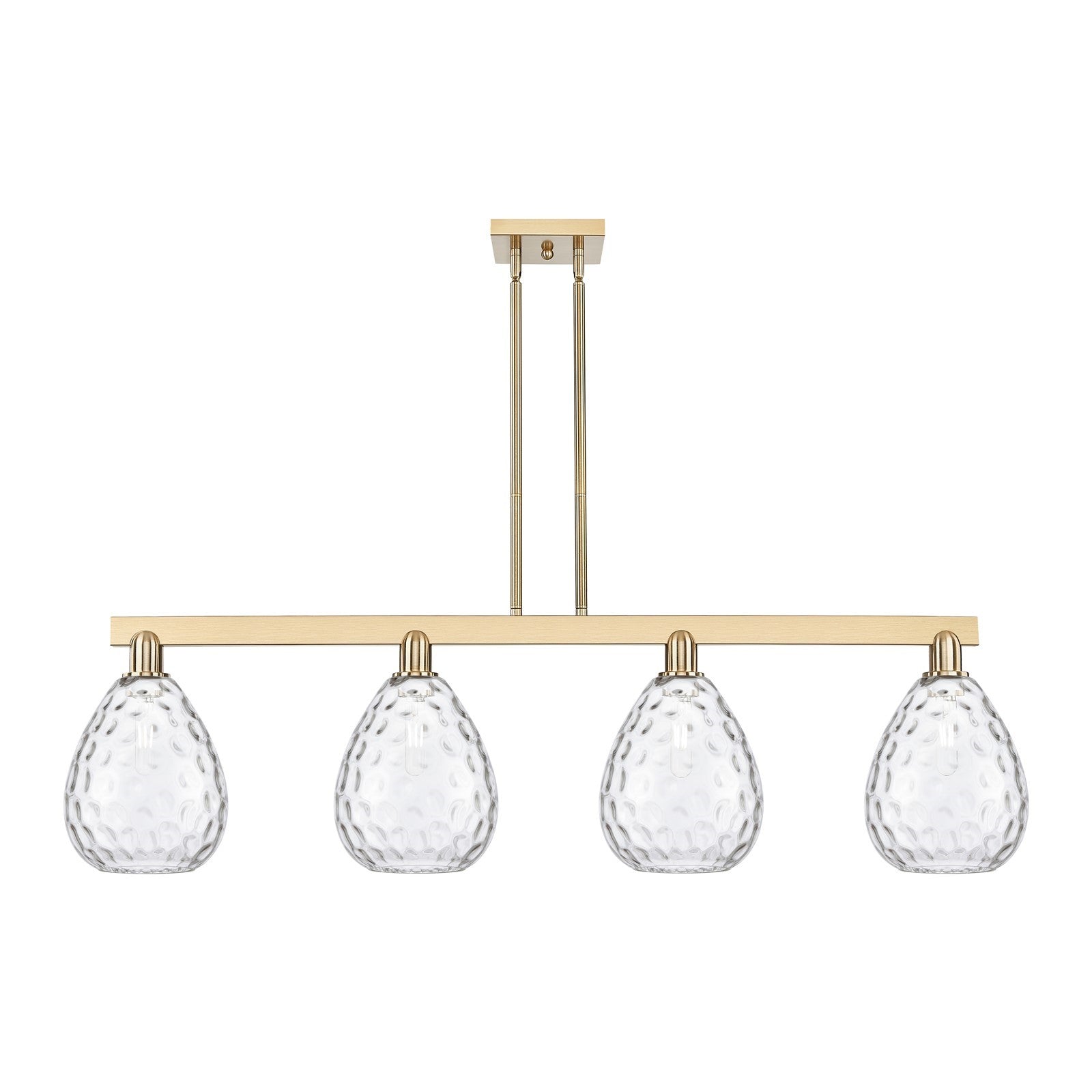 Innovations Waverly 51in 4-Light Island Light | Industrial Champagne Bronze Steel and Clear Glass | Kitchen Island & Dining Room | Model 716-4I-CB-G372