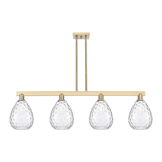 Innovations Waverly 51in 4-Light Island Light | Industrial Champagne Bronze Steel and Clear Glass | Kitchen Island & Dining Room | Model 716-4I-CB-G372