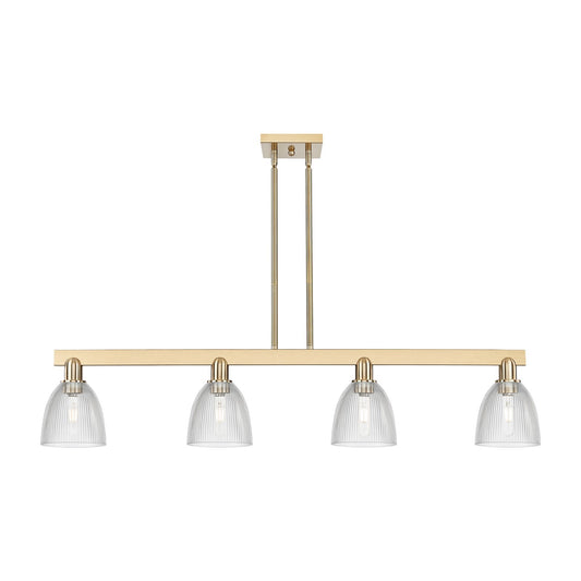 Innovations Castile 49in 4-Light Island Light | Industrial Champagne Bronze Steel and Clear Glass | Kitchen Island & Dining Room | Model 716-4I-CB-G382