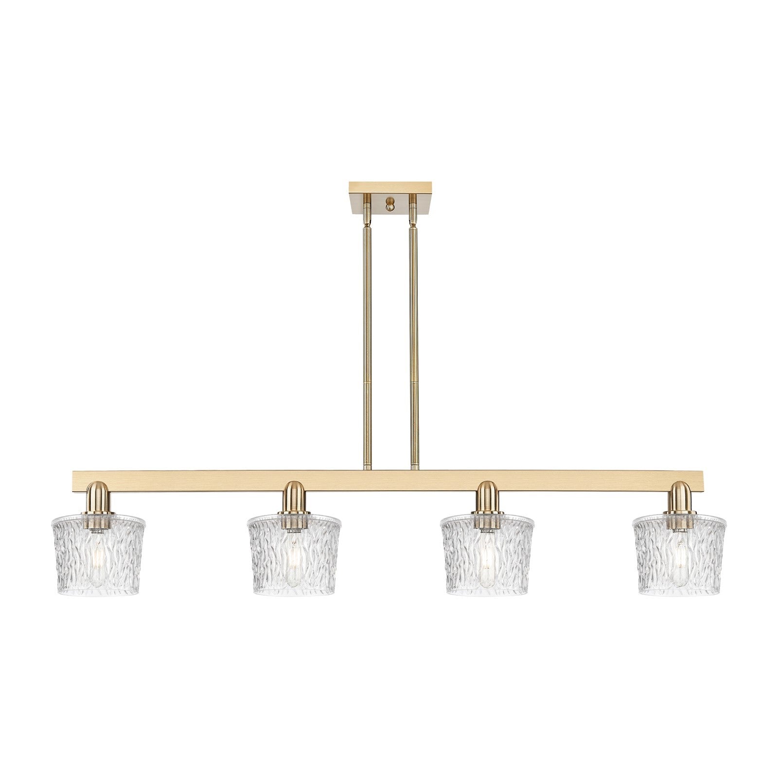 Innovations Niagara 49in 4-Light Island Light | Industrial Champagne Bronze Steel and Clear Glass | Kitchen Island & Dining Room | Model 716-4I-CB-G402