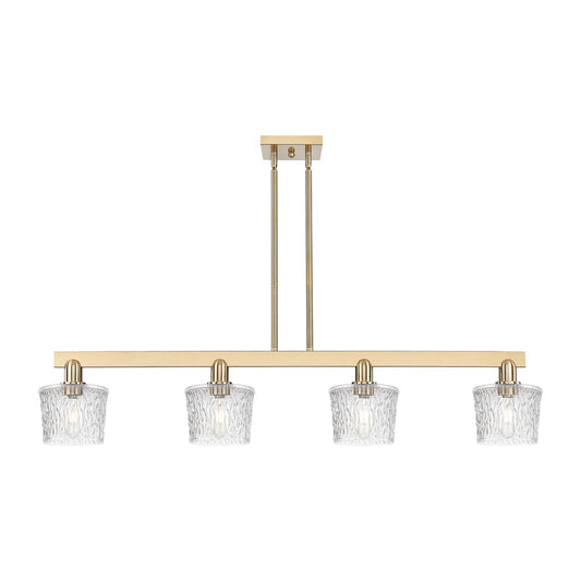 Innovations Niagara 49in 4-Light Island Light | Industrial Champagne Bronze Steel and Clear Glass | Kitchen Island & Dining Room | Model 716-4I-CB-G402
