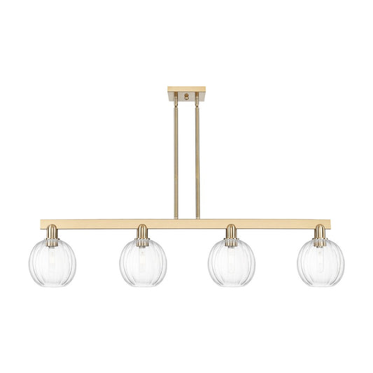 Innovations Preston 4Lt 48" Globe Stem Island Light, CBZ/CL - 716-4I-CB-G458-7CL