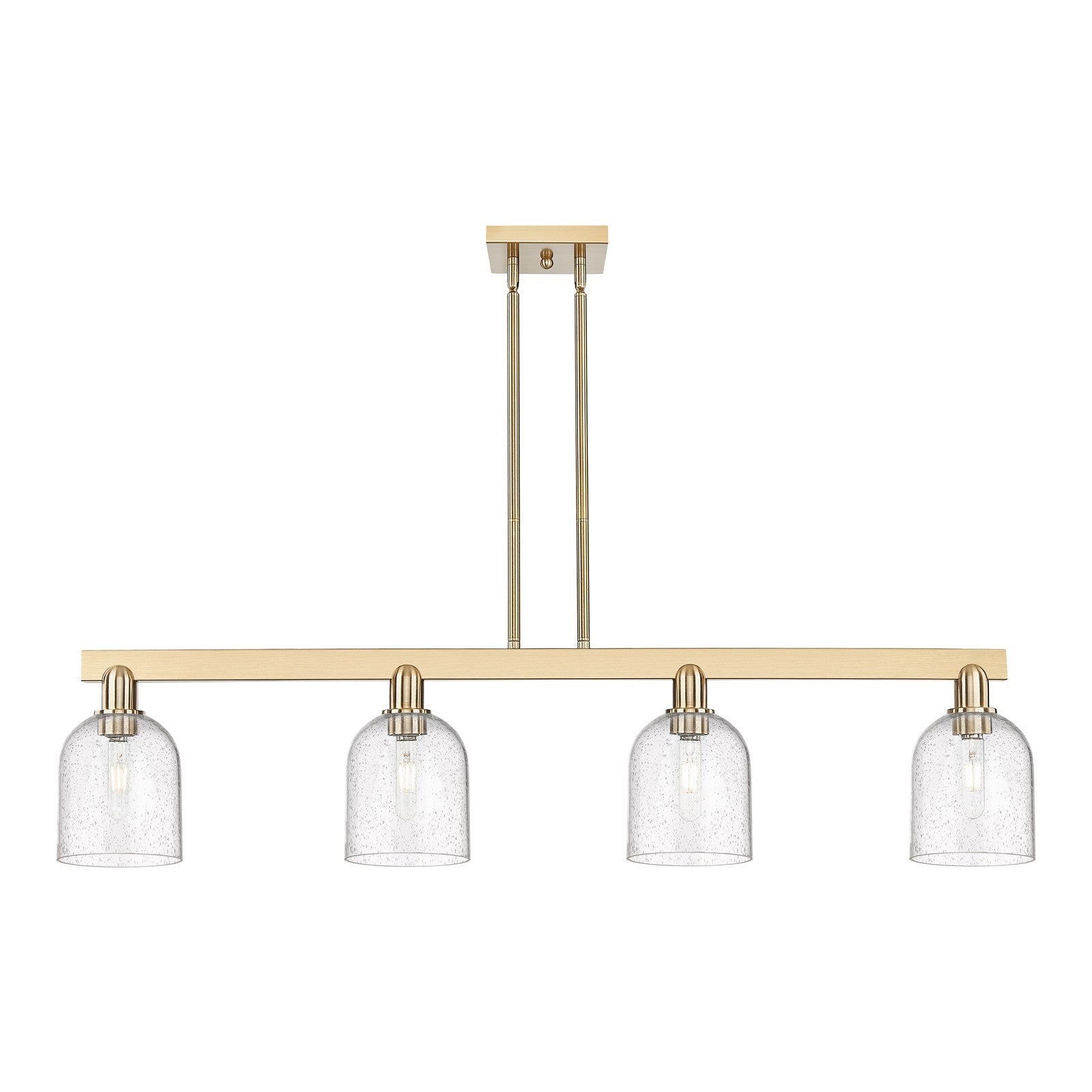 Innovations Bella 48in 4-Light Island Light | Industrial Champagne Bronze Steel and Seedy Glass | Kitchen Island | Model 716-4I-CB-G558-6SDY