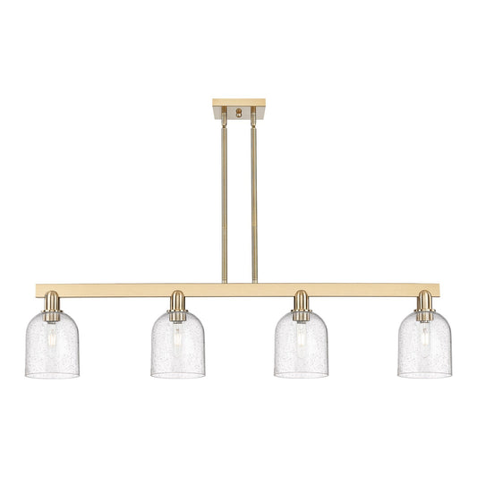 Innovations Bella 48in 4-Light Island Light | Industrial Champagne Bronze Steel and Seedy Glass | Kitchen Island | Model 716-4I-CB-G558-6SDY