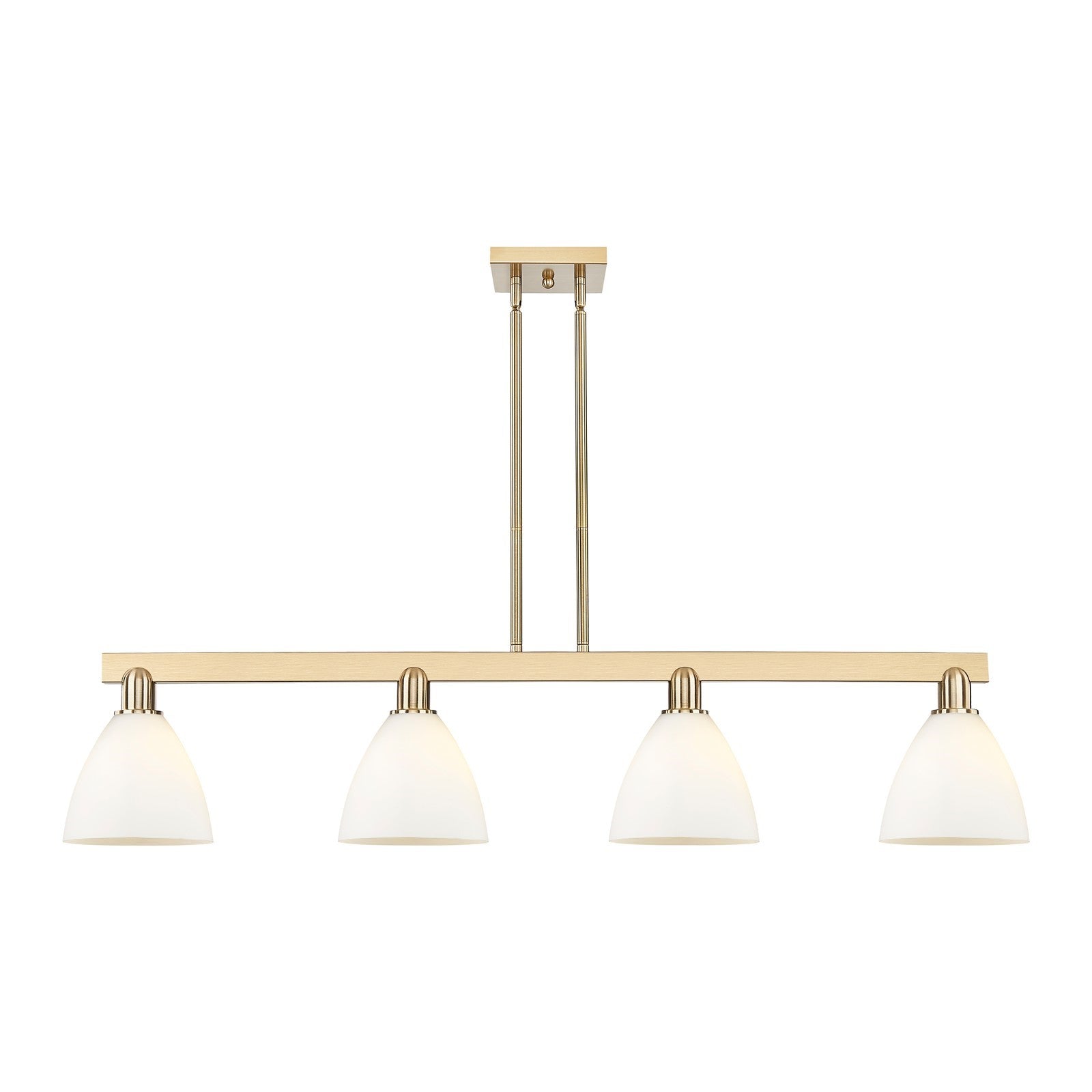 Innovations Bristol 50.25in 4-Light Island Light | Industrial Champagne Bronze Steel and Matte White Glass | Kitchen Island & | Model 716-4I-CB-GBD-751