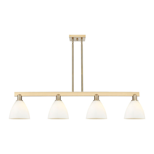 Innovations Bristol 50.25in 4-Light Island Light | Industrial Champagne Bronze Steel and Matte White Glass | Kitchen Island & | Model 716-4I-CB-GBD-751