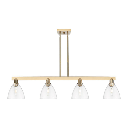 Innovations Bristol 50in 4-Light Island Light | Industrial Champagne Bronze Steel and Clear Glass | Kitchen Island & Dining Room | Model 716-4I-CB-GBD-752