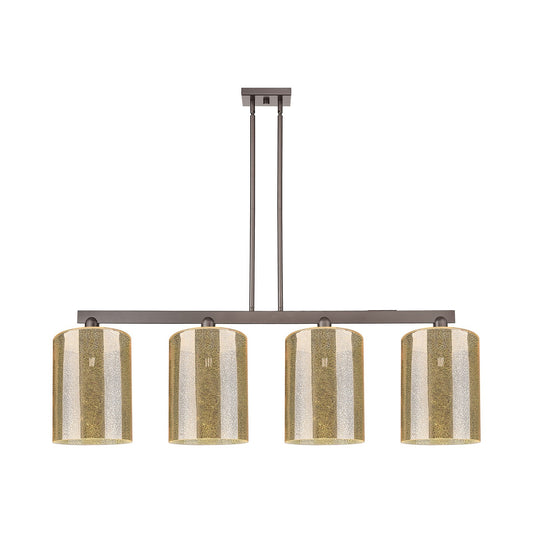 Innovations Cobbleskill 52in 4-Light Island Light | Industrial Oil Rubbed Bronze Steel and Mercury Glass | Kitchen Island & | Model 716-4I-OB-G116-L