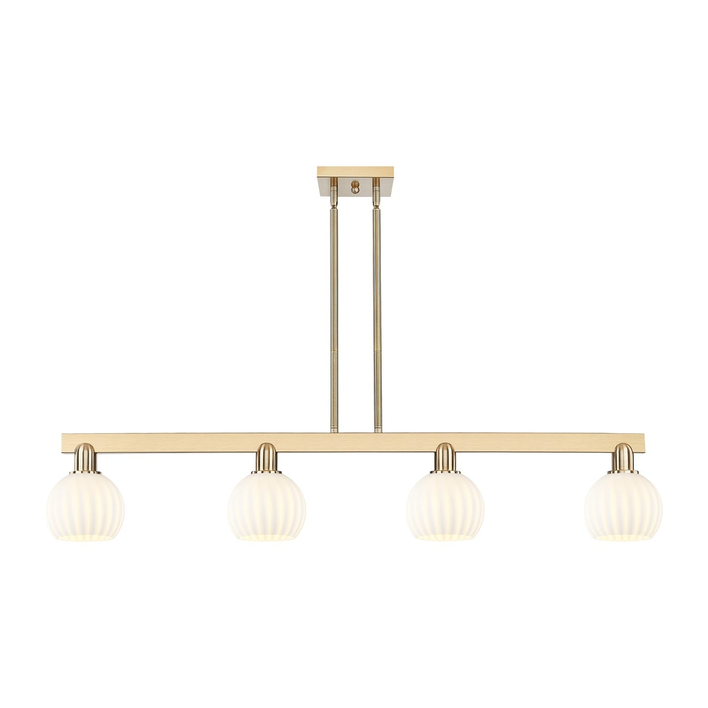 Innovations Lighting Arcadia 49in 4-Light Island Light | Industrial Oil Rubbed Bronze and White Venetian Glass | Kitchen | Model 716-4I-OB-G1217-6WV