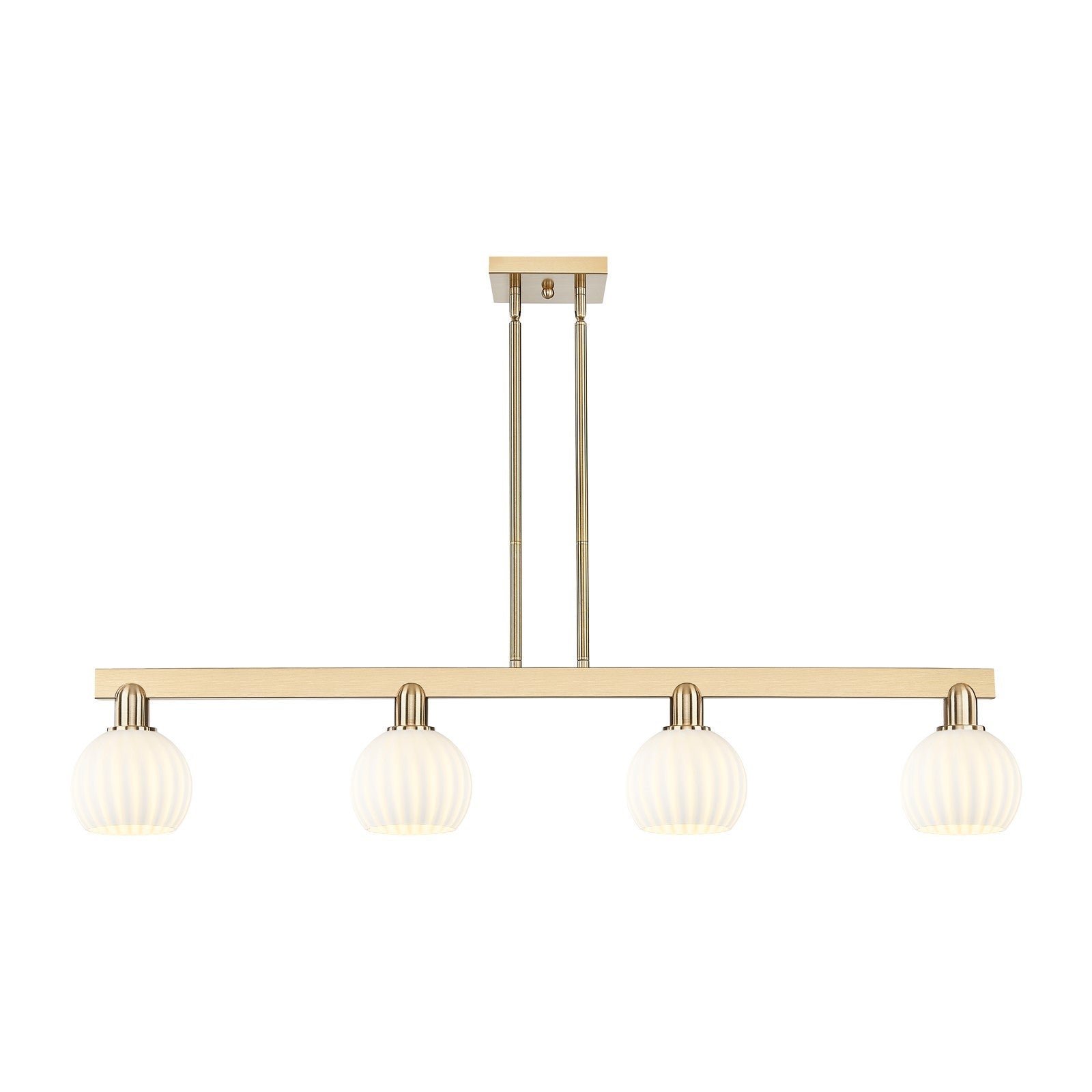 Innovations Lighting Arcadia 49in 4-Light Island Light | Industrial Oil Rubbed Bronze and White Venetian Glass | Kitchen | Model 716-4I-OB-G1217-6WV