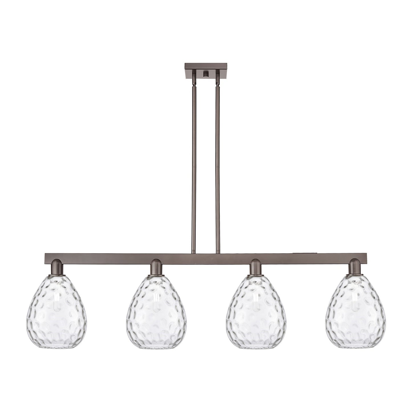 Innovations Waverly 51in 4-Light Island Light | Industrial Oil Rubbed Bronze Steel and Clear Glass | Kitchen Island & Dining Room | Model 716-4I-OB-G372