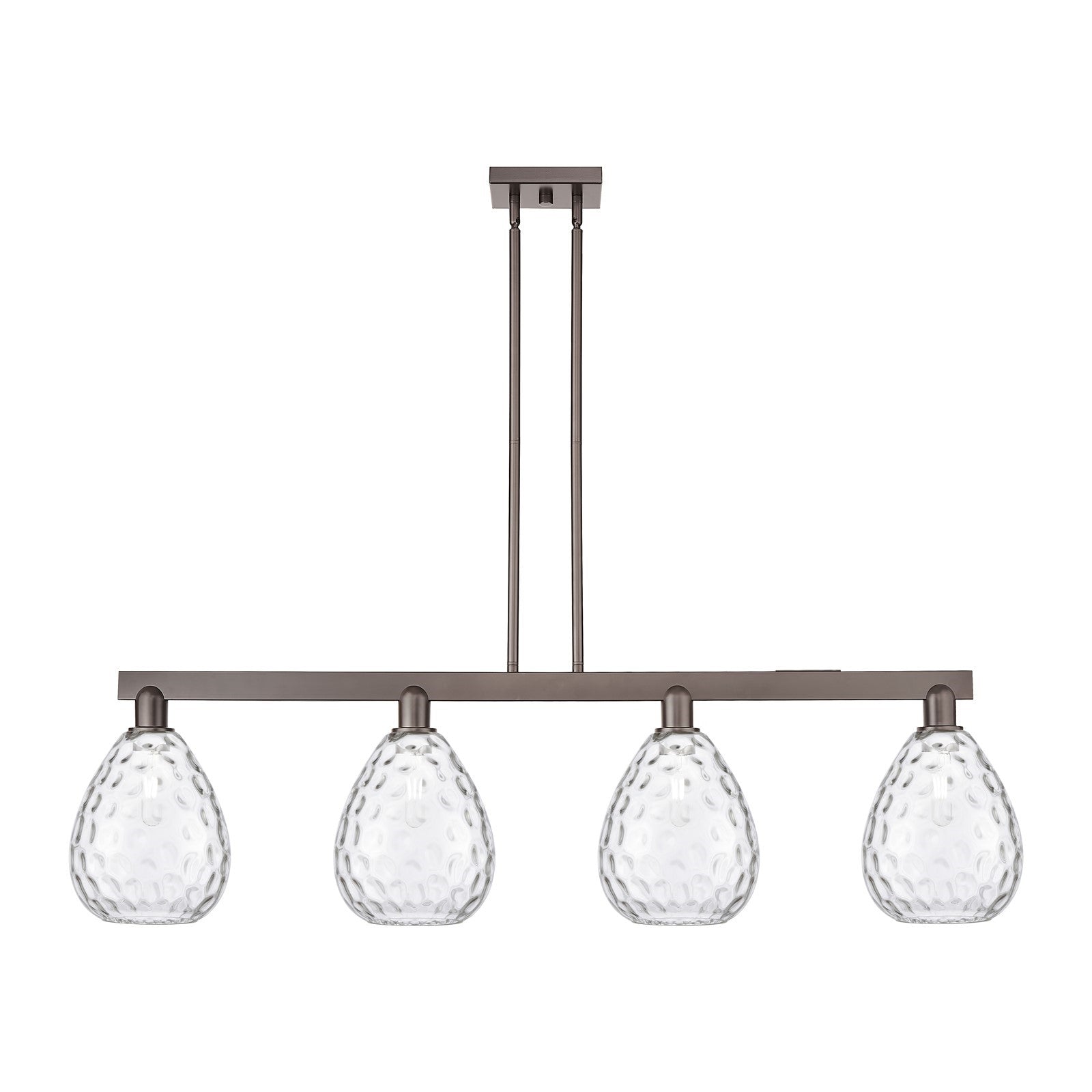 Innovations Waverly 51in 4-Light Island Light | Industrial Oil Rubbed Bronze Steel and Clear Glass | Kitchen Island & Dining Room | Model 716-4I-OB-G372