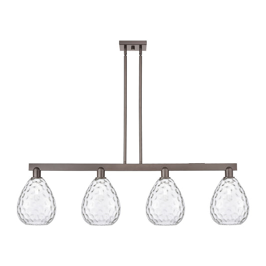 Innovations Waverly 51in 4-Light Island Light | Industrial Oil Rubbed Bronze Steel and Clear Glass | Kitchen Island & Dining Room | Model 716-4I-OB-G372