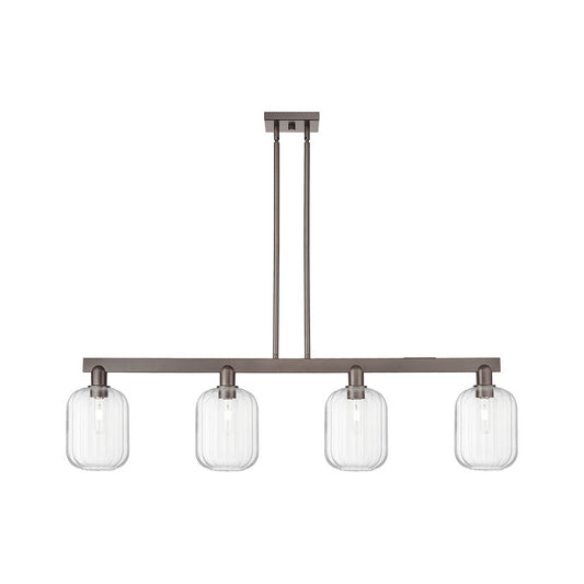 Innovations Preston 4Lt 48" Jar Stem Island Light, OB/Clear - 716-4I-OB-G460-7CL