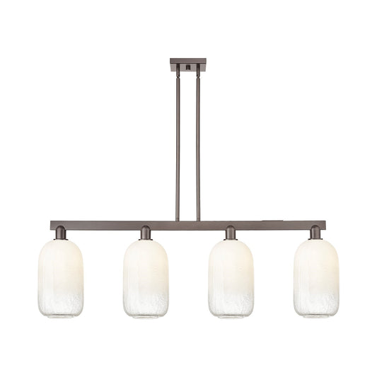 Innovations Brookhaven Cloche 50in 4-Light Island Light | Industrial Oil Rubbed Bronze and Opal Glass | Kitchen Island | Model 716-4I-OB-G482-7OP