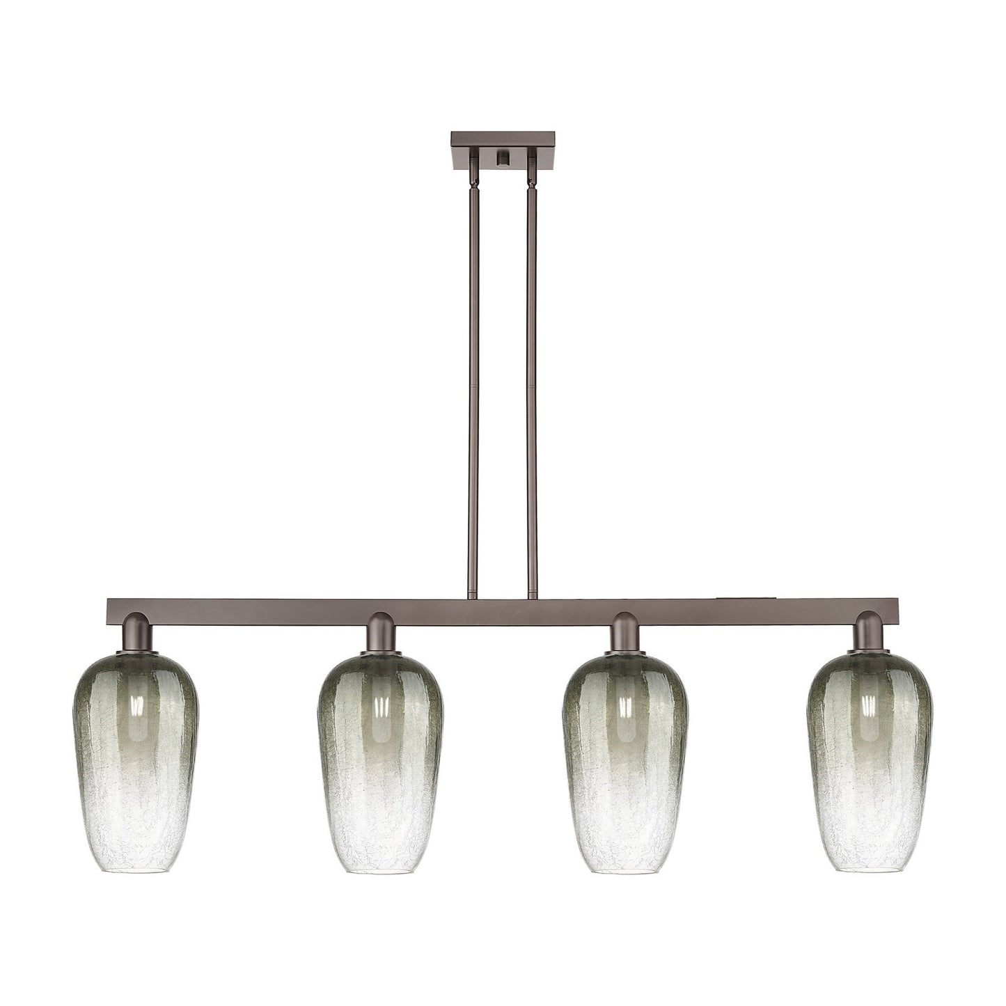 Innovations Brookhaven Flute 50in 4-Light Island Light | Industrial Oil Rubbed Bronze Steel and Slate Glass | Kitchen Island & | Model 716-4I-OB-G484-7SL