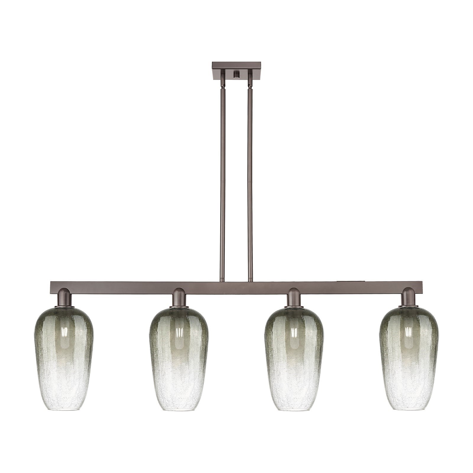 Innovations Brookhaven Flute 50in 4-Light Island Light | Industrial Oil Rubbed Bronze Steel and Slate Glass | Kitchen Island & | Model 716-4I-OB-G484-7SL