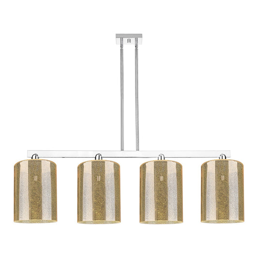 Innovations Cobbleskill 52in 4-Light Island Light | Industrial Polished Chrome Steel and Mercury Glass | Kitchen Island & Dining | Model 716-4I-PC-G116-L