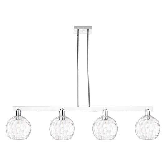 Innovations Athens Water Glass 51in 4-Light Island Light | Industrial Polished Chrome and Clear Glass | Kitchen Island & Dining | Model 716-4I-PC-G1215-8