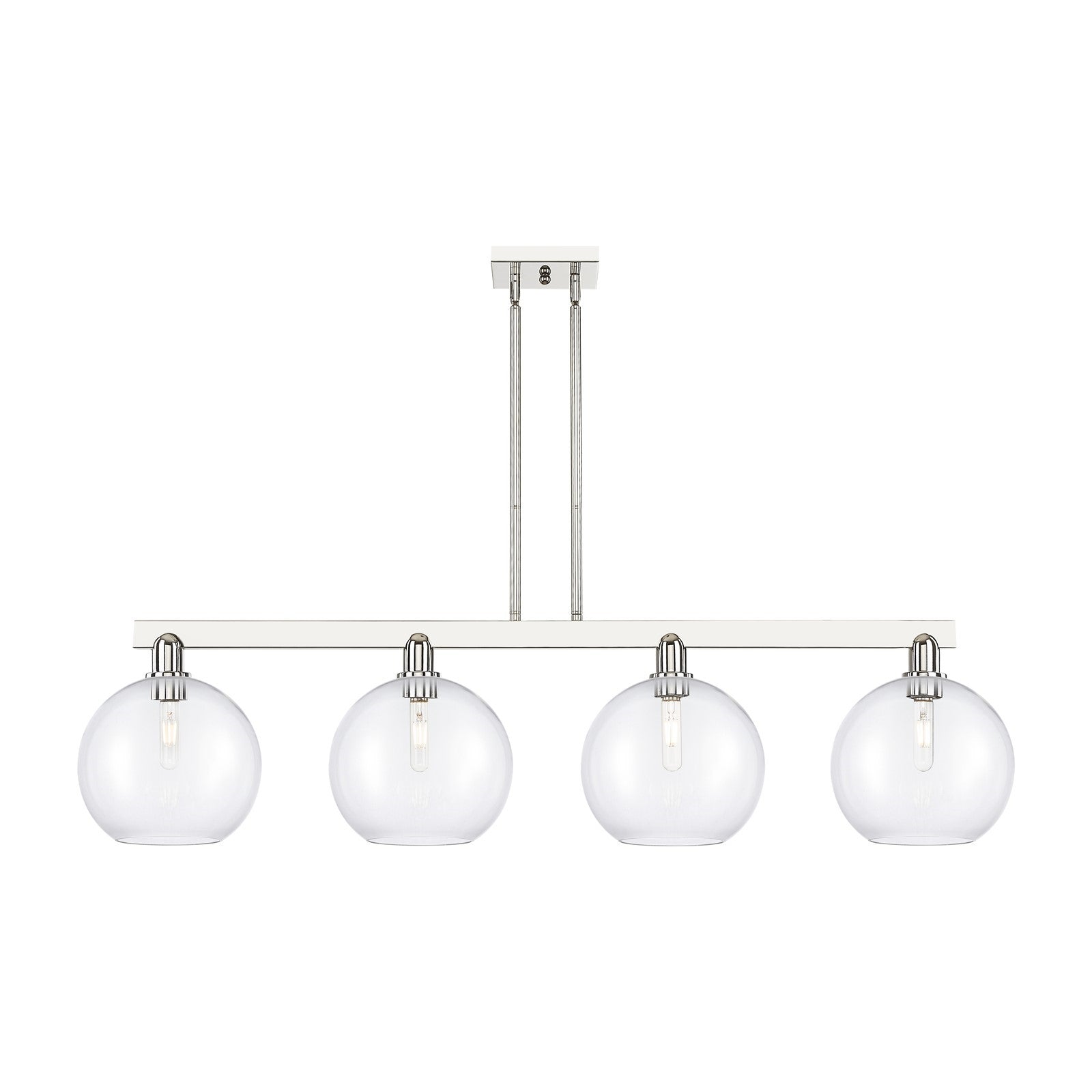 Innovations Athens 53in 4-Light Island Light | Industrial Polished Chrome and Clear Glass | Kitchen Island & Dining Room | Model 716-4I-PC-G122-10