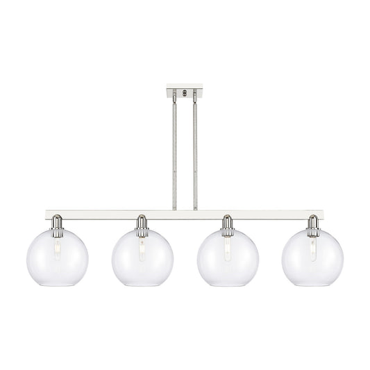 Innovations Athens 53in 4-Light Island Light | Industrial Polished Chrome and Clear Glass | Kitchen Island & Dining Room | Model 716-4I-PC-G122-10
