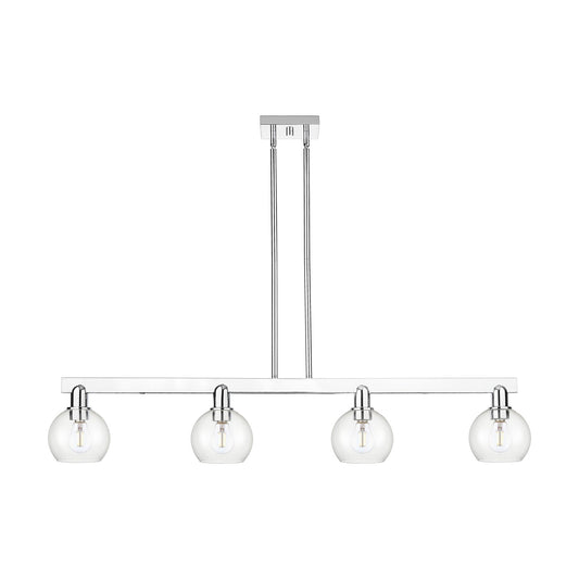 Innovations Athens 49in 4-Light Island Light | Industrial Polished Chrome Steel and Clear Glass | Kitchen Island | Model 716-4I-PC-G122-6