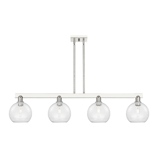 Innovations Athens 51in 4-Light Island Light | Industrial Polished Chrome Steel and Clear Glass | Kitchen Island & Dining Room | Model 716-4I-PC-G122-8