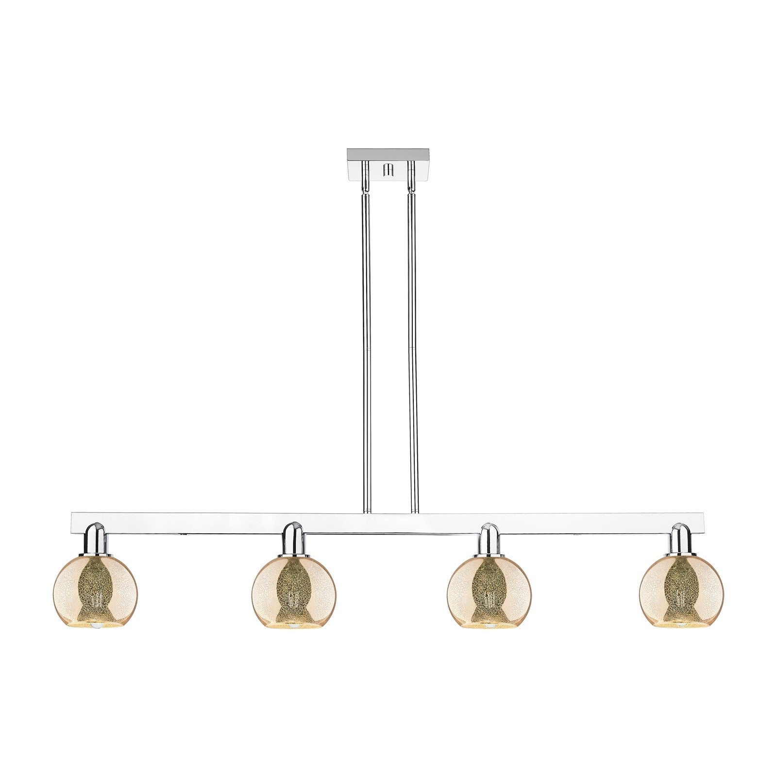 Innovations Athens 49in 4-Light Island Light | Industrial Polished Chrome and Mercury Glass | Kitchen Island & Dining Room | Model 716-4I-PC-G128-6