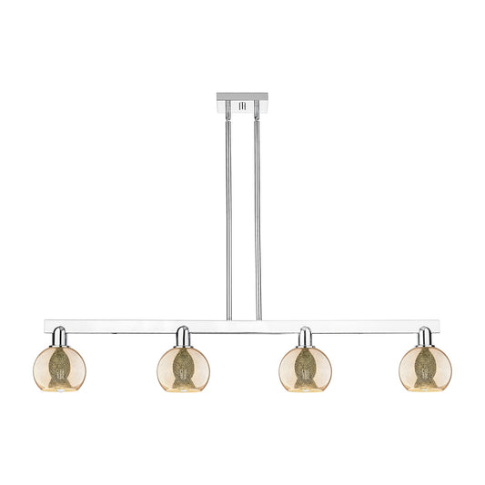 Innovations Athens 49in 4-Light Island Light | Industrial Polished Chrome and Mercury Glass | Kitchen Island & Dining Room | Model 716-4I-PC-G128-6