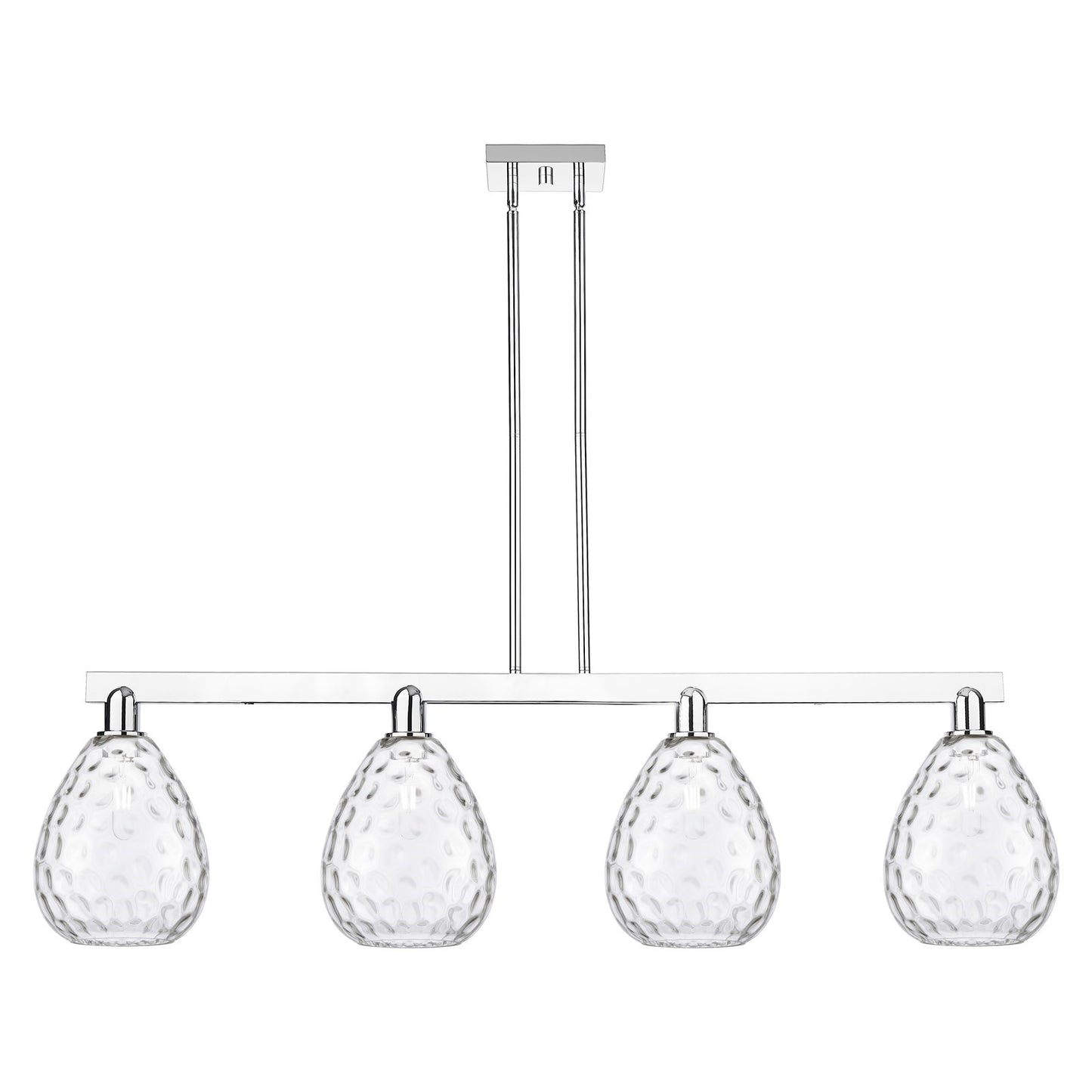 Innovations Waverly 51in 4-Light Island Light | Industrial Polished Chrome Steel and Clear Glass | Kitchen Island & Dining Room | Model 716-4I-PC-G372