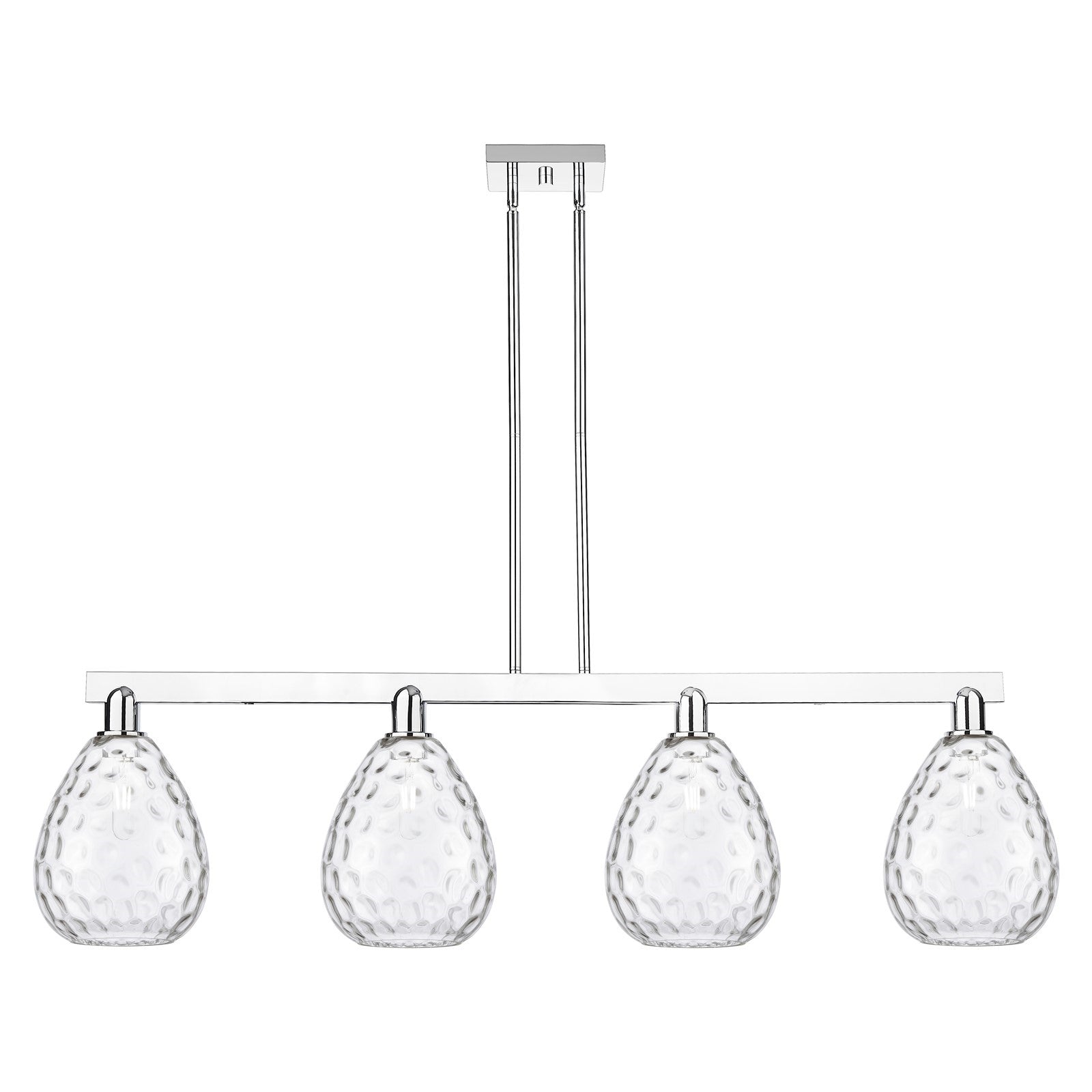 Innovations Waverly 51in 4-Light Island Light | Industrial Polished Chrome Steel and Clear Glass | Kitchen Island & Dining Room | Model 716-4I-PC-G372