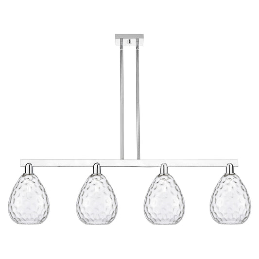 Innovations Waverly 51in 4-Light Island Light | Industrial Polished Chrome Steel and Clear Glass | Kitchen Island & Dining Room | Model 716-4I-PC-G372