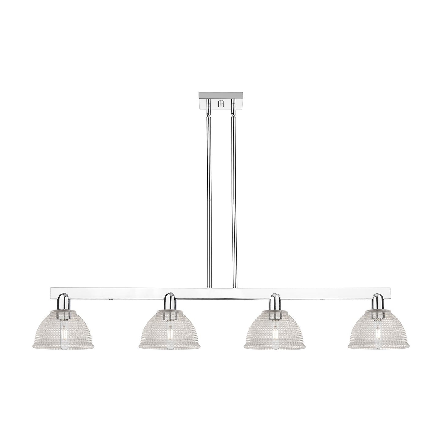 Innovations Arietta 51in 4-Light Island Light | Industrial Modern Polished Chrome and Clear Glass | Kitchen Island & Dining Room | Model 716-4I-PC-G422