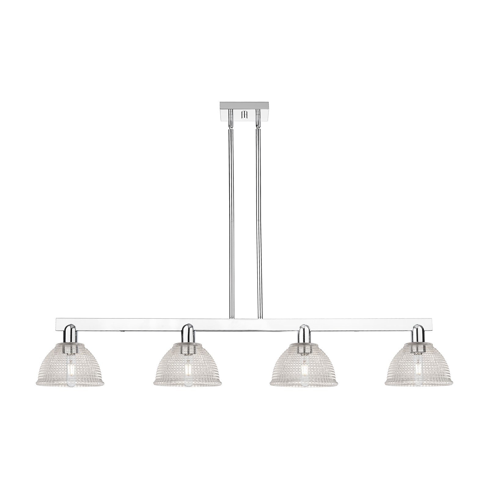 Innovations Arietta 51in 4-Light Island Light | Industrial Modern Polished Chrome and Clear Glass | Kitchen Island & Dining Room | Model 716-4I-PC-G422