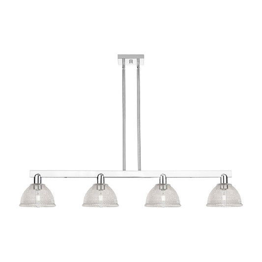 Innovations Arietta 51in 4-Light Island Light | Industrial Modern Polished Chrome and Clear Glass | Kitchen Island & Dining Room | Model 716-4I-PC-G422