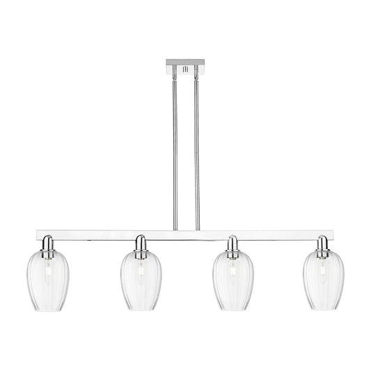 Innovations Preston 4Lt 48" Flute Stem Island Light, CH/CL - 716-4I-PC-G457-6CL