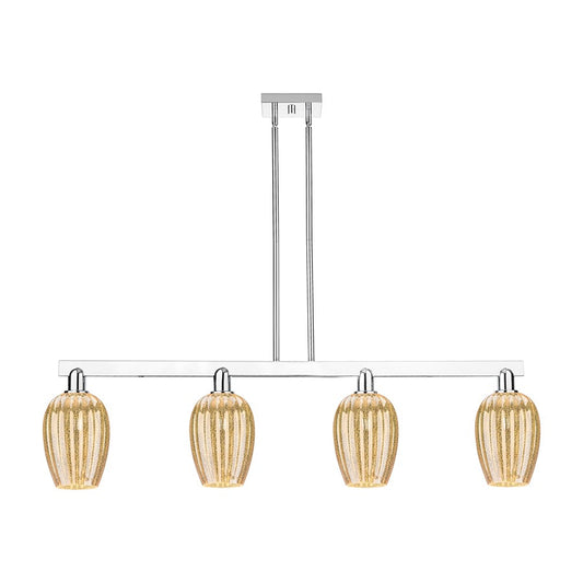 Innovations Preston 4Lt 48" Flute Stem Island Light, CH/MC - 716-4I-PC-G457-6ME