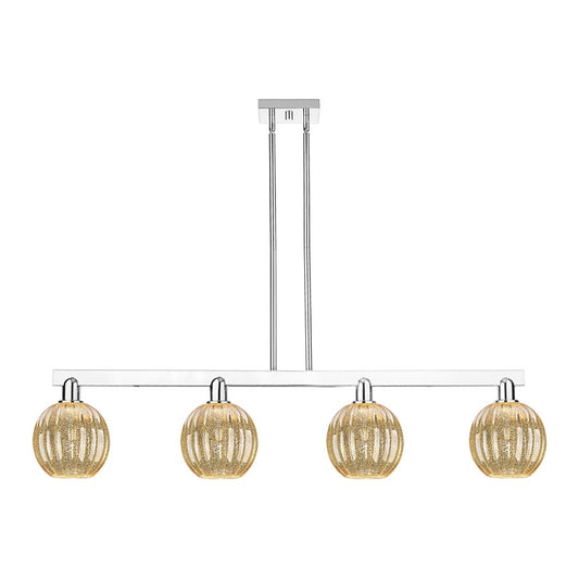 Innovations Preston 4Lt 48" Globe Stem Island Light, CH/MC - 716-4I-PC-G458-7ME