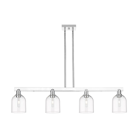 Innovations Bella 48in 4-Light Island Light | Industrial Polished Chrome and Clear Glass | Kitchen Island & Dining Room | Model 716-4I-PC-G558-6CL