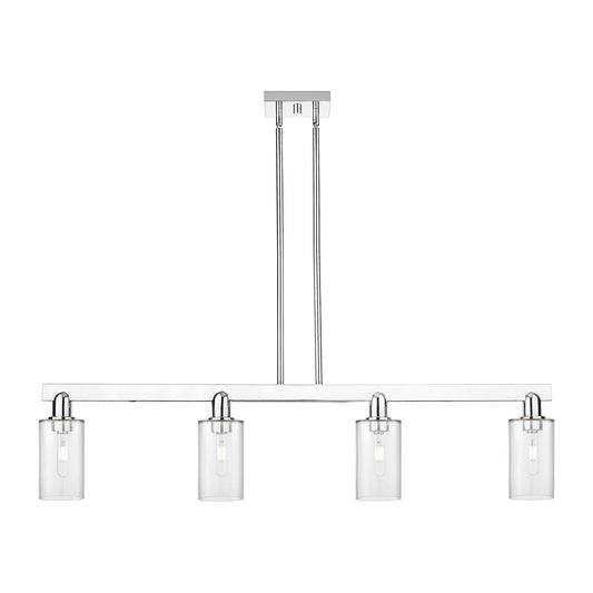 Innovations Clymer 47in 4-Light Island Light | Industrial Polished Chrome and Clear Glass | Kitchen Island | 46.62 x 9.75 in | Model 716-4I-PC-G802