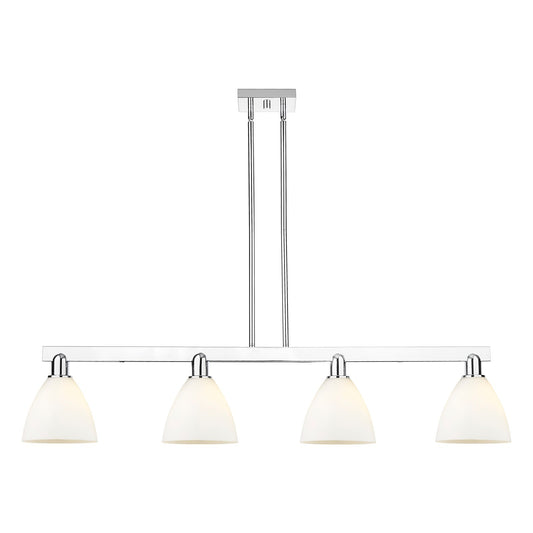 Innovations Bristol 50in 4-Light Island Light | Industrial Polished Chrome and Matte White Glass | Kitchen Island & Dining Room | Model 716-4I-PC-GBD-751