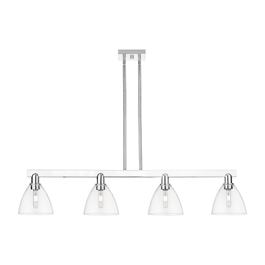 Innovations Bristol 50in 4-Light Island Light | Industrial Polished Chrome and Clear Glass | Kitchen Island & Dining Room | Model 716-4I-PC-GBD-752