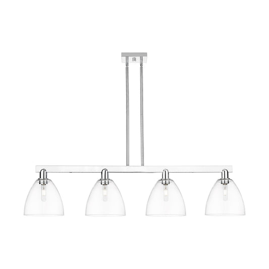 Innovations Bristol 52in 4-Light Island Light | Industrial Polished Chrome and Clear Glass | Kitchen Island & Dining Room | Model 716-4I-PC-GBD-92