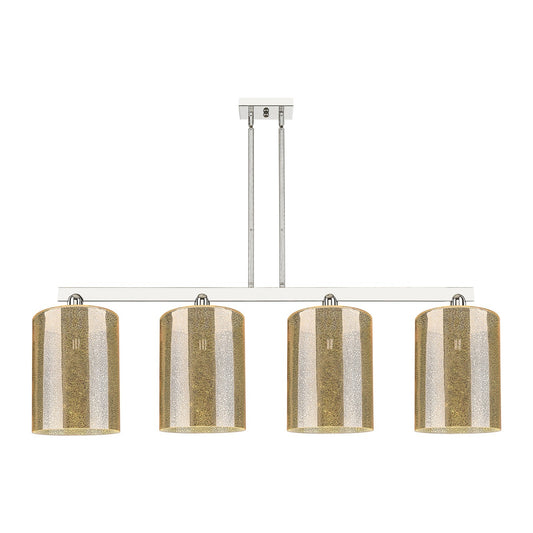 Innovations Cobbleskill 52in 4-Light Island Light | Industrial Polished Nickel Steel and Mercury Glass | Kitchen Island & Dining | Model 716-4I-PN-G116-L