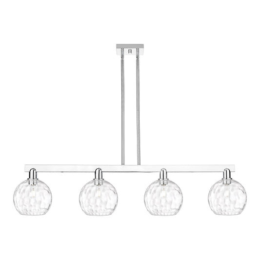 Innovations Athens Water Glass 51in 4-Light Island Light | Industrial Polished Nickel and Clear Water Glass | Kitchen Island & | Model 716-4I-PN-G1215-8