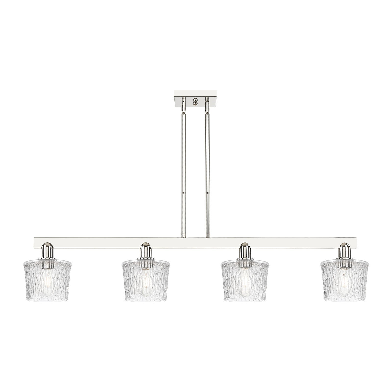 Innovations Niagara 49in 4-Light Island Light | Industrial Polished Nickel and Clear Glass | Kitchen Island | 49.25 x 9.38 x 6.5 in | Model 716-4I-PN-G402